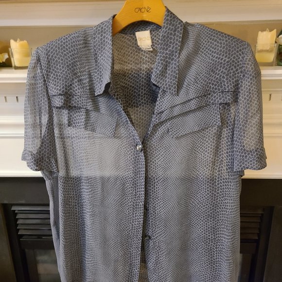 grey sheer blouse